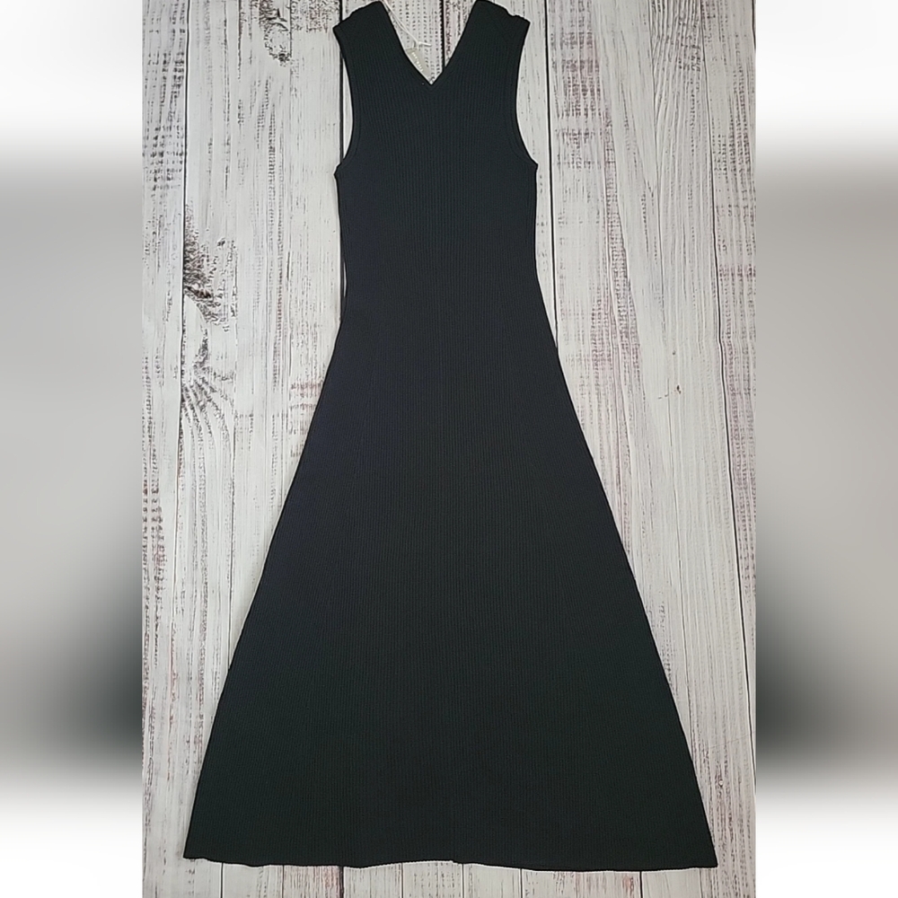 Everlane The Ribbed Midi Dress Black Viscose Sleeveless Tank Small NEW NWT - Picture 5 of 9